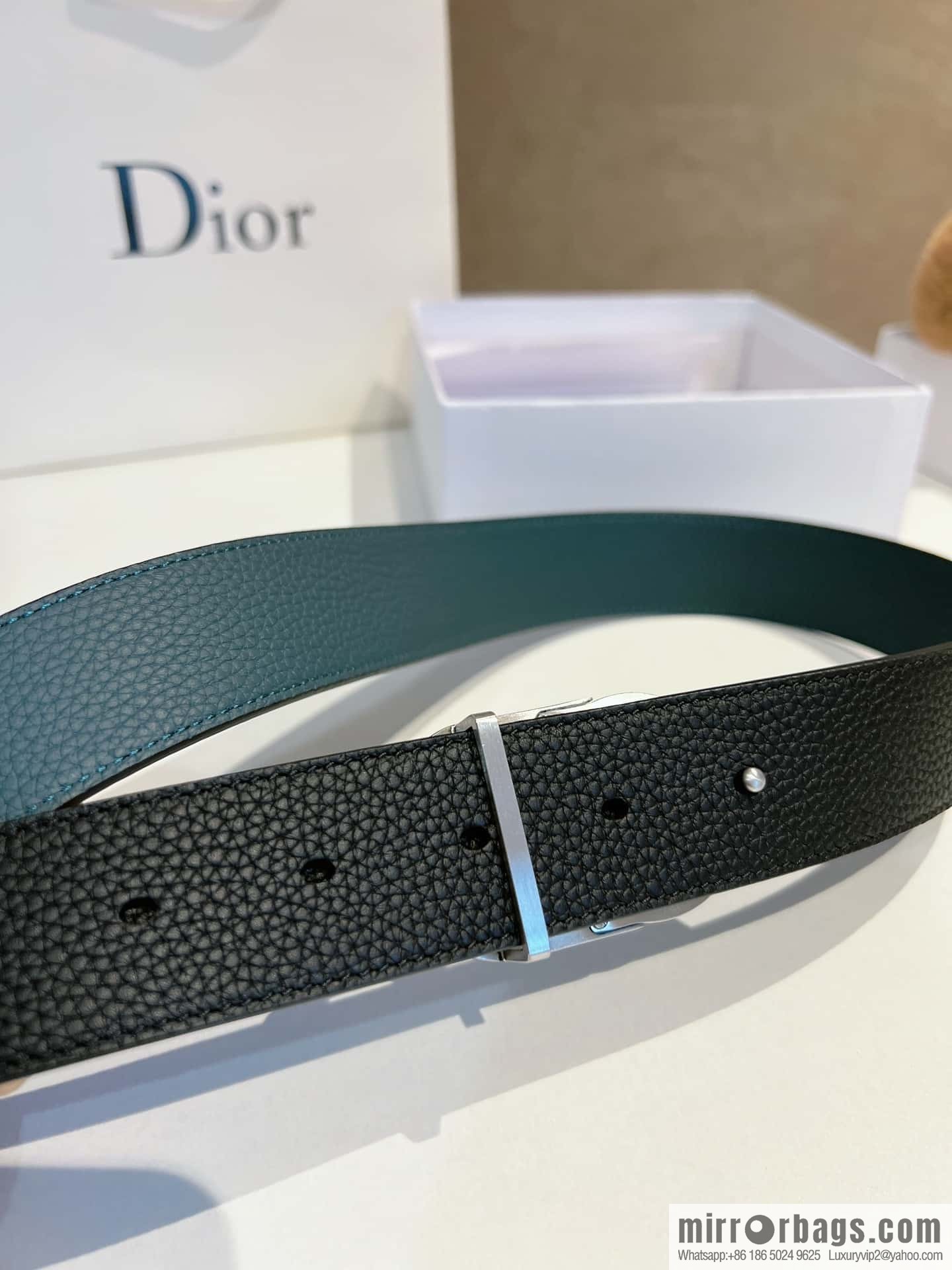 DIOR Dior, first layer cowhide belt, body double-sided CD belt