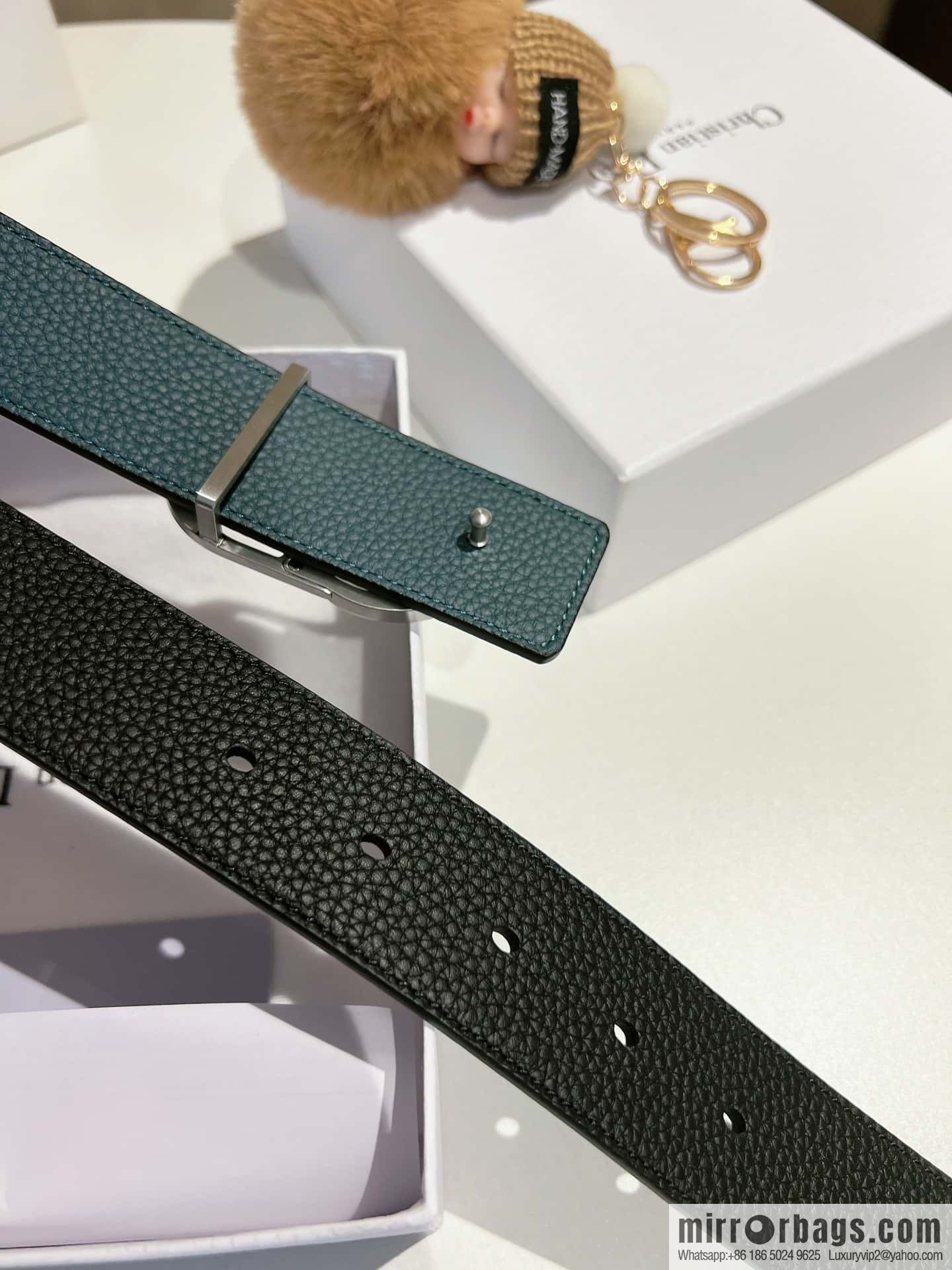 DIOR Dior, first layer cowhide belt, body double-sided CD belt