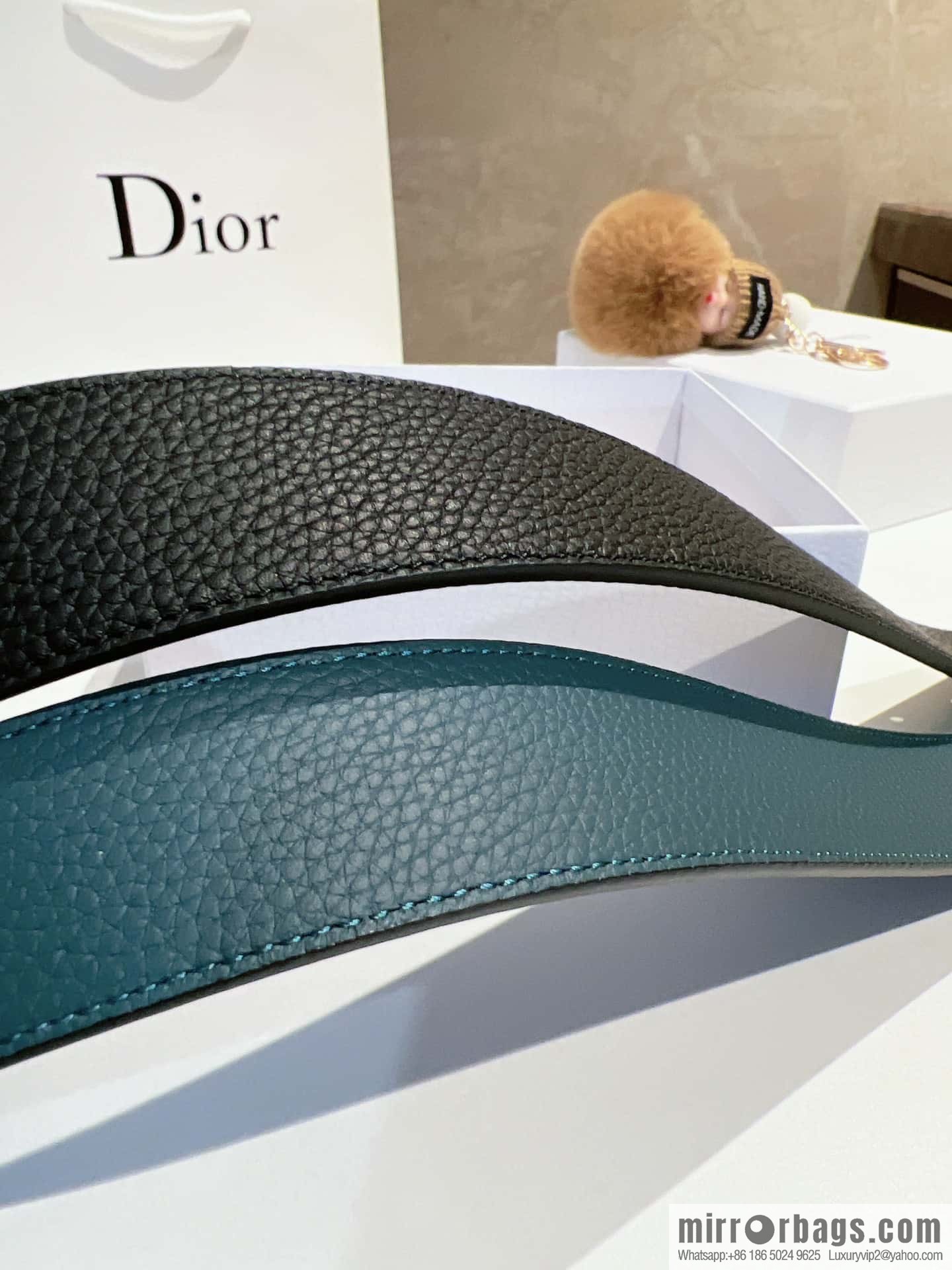 DIOR Dior, first layer cowhide belt, body double-sided CD belt