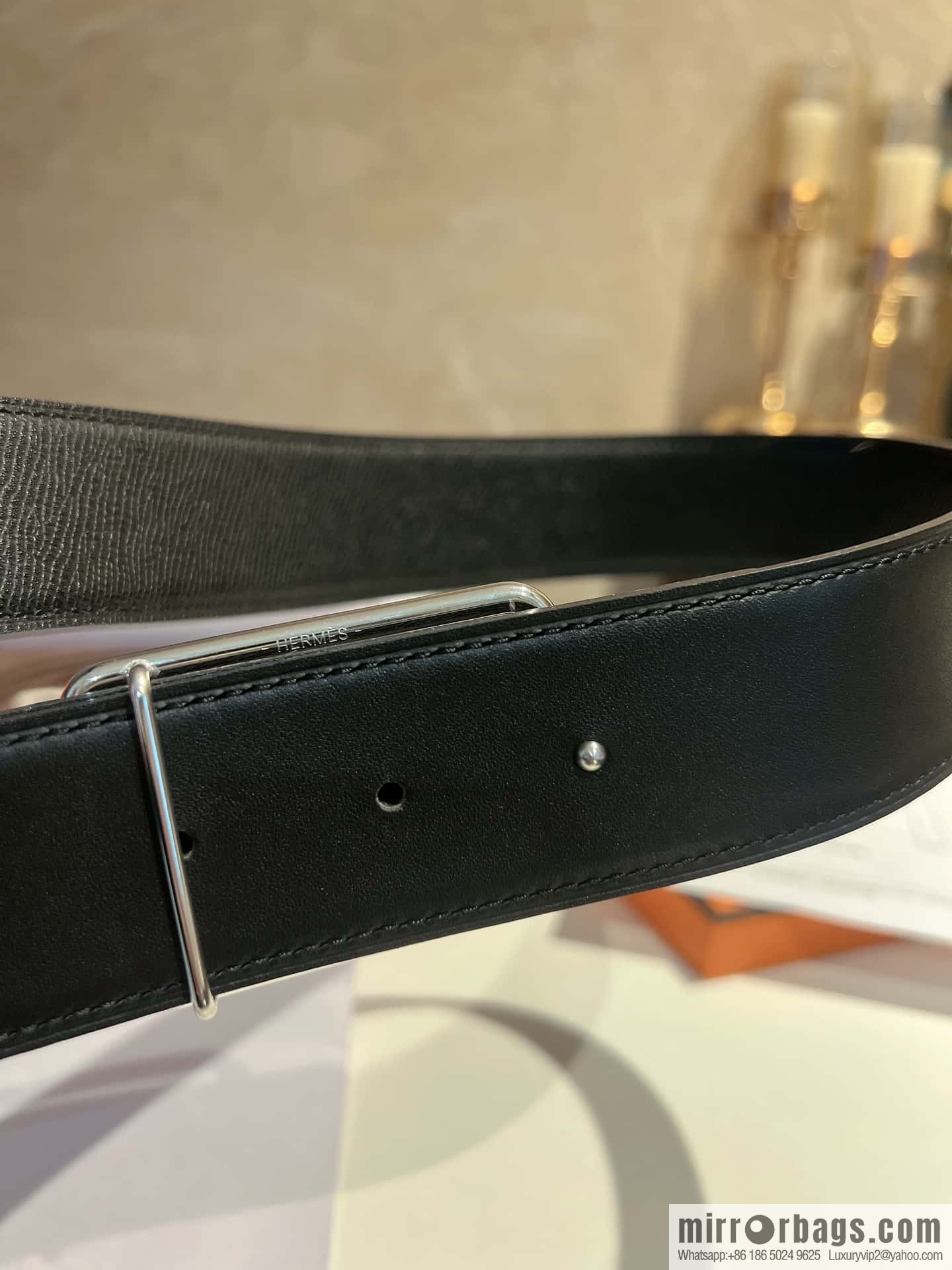 Hermes Hermes, with a selected first-layer cowhide palm print belt 3.8cm