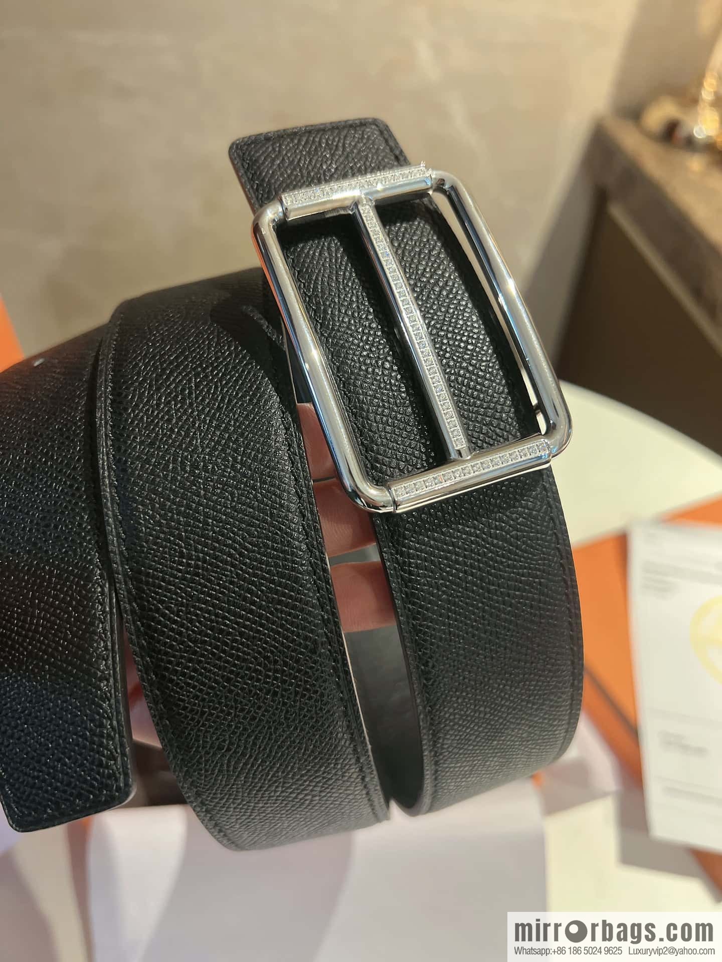 Hermes Hermes, with a selected first-layer cowhide palm print belt 3.8cm