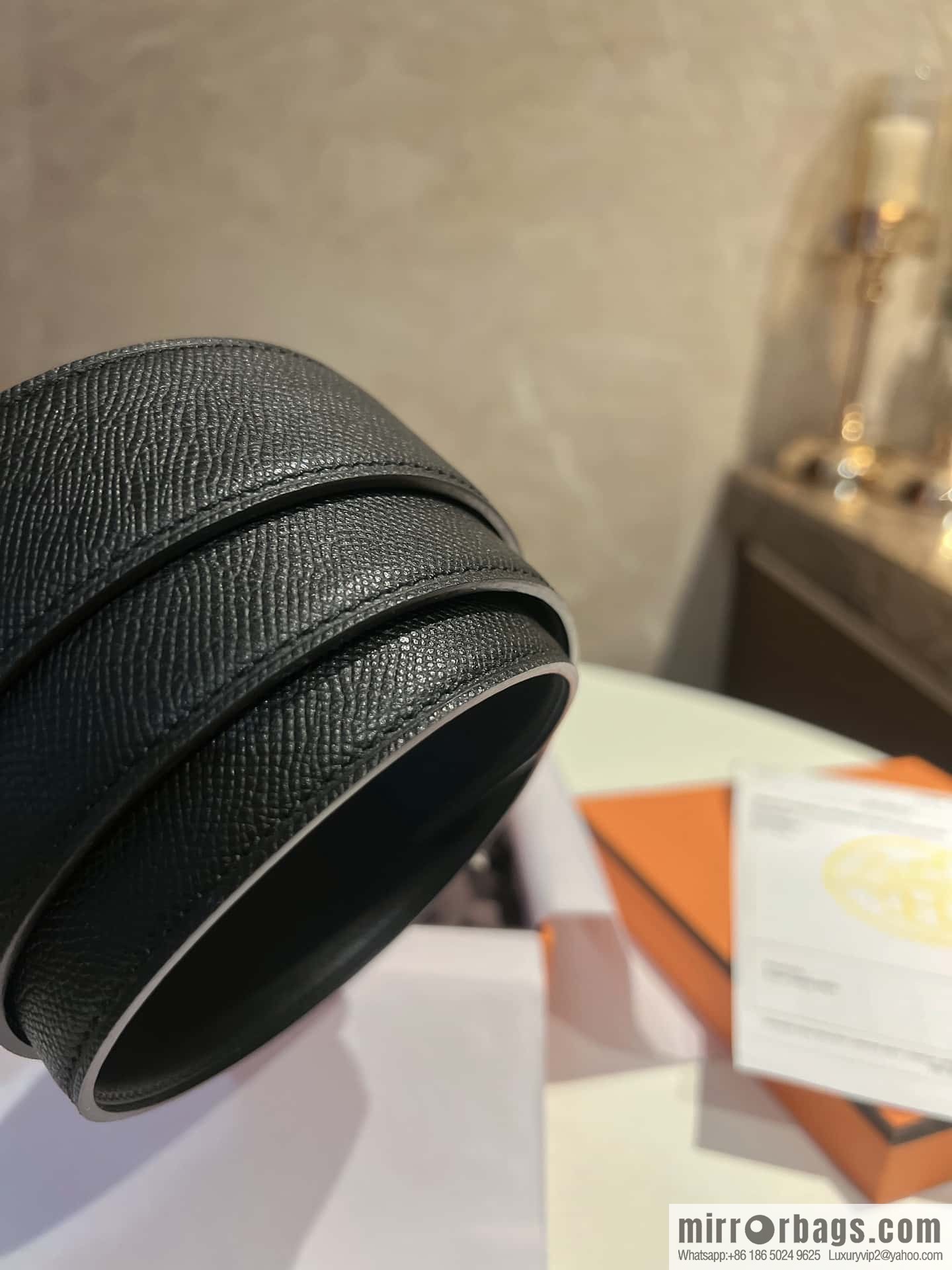 Hermes Hermes, with a selected first-layer cowhide palm print belt 3.8cm