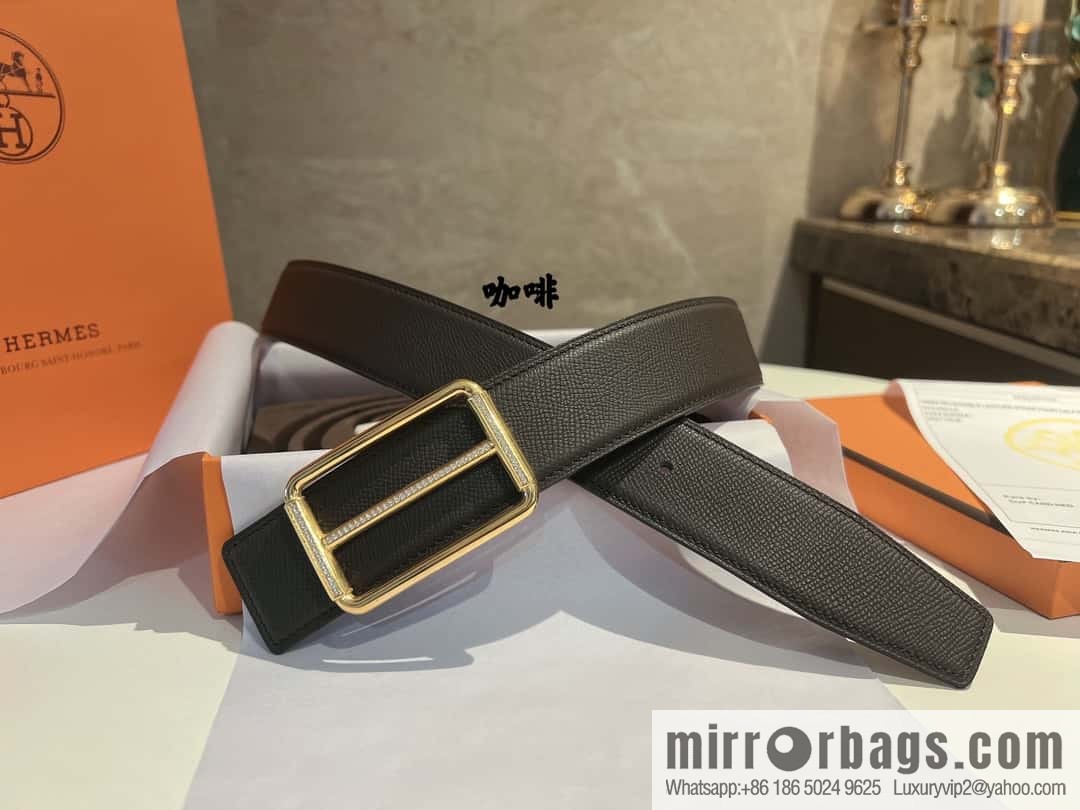 Hermes Hermes, with a selected first-layer cowhide palm print belt 3.8cm