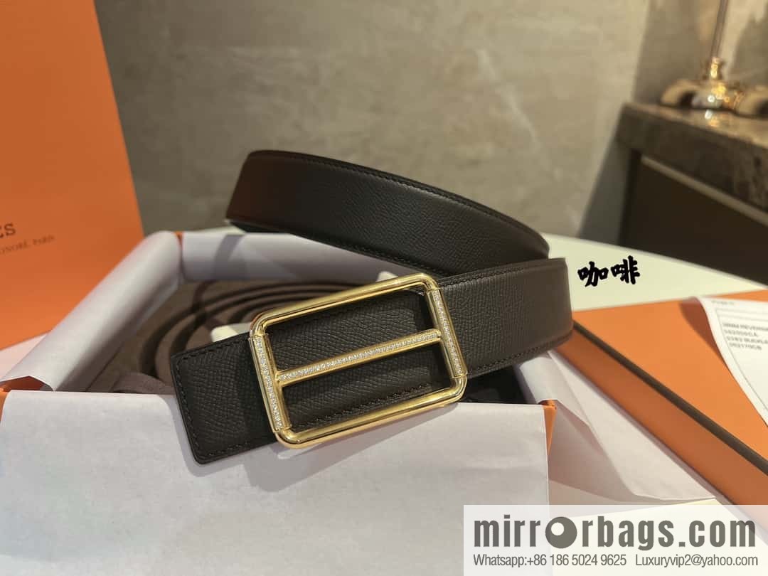 Hermes Hermes, with a selected first-layer cowhide palm print belt 3.8cm