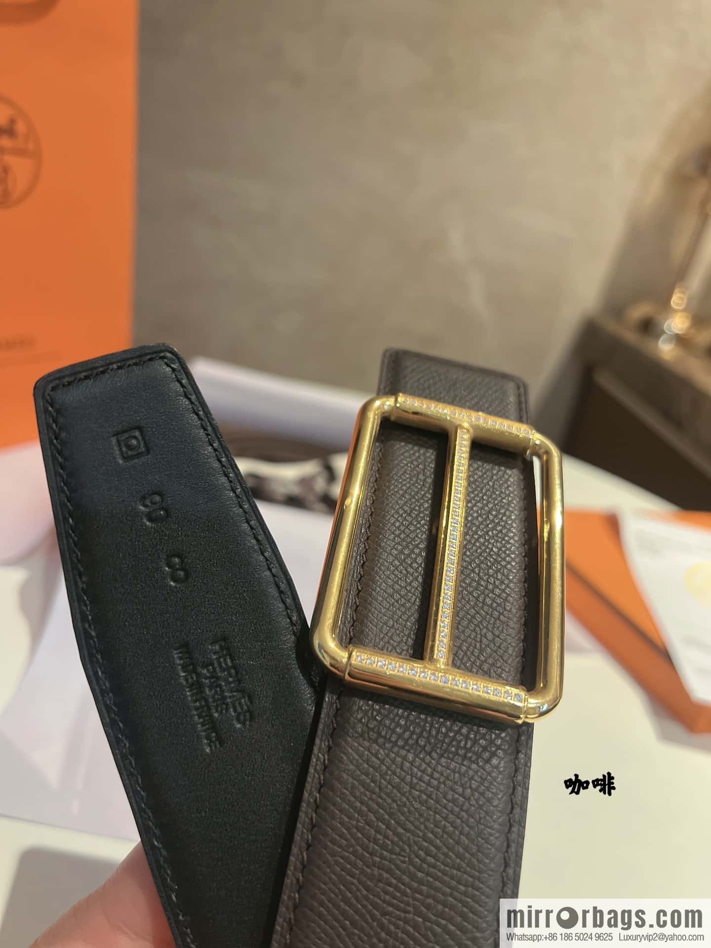 Hermes Hermes, with a selected first-layer cowhide palm print belt 3.8cm