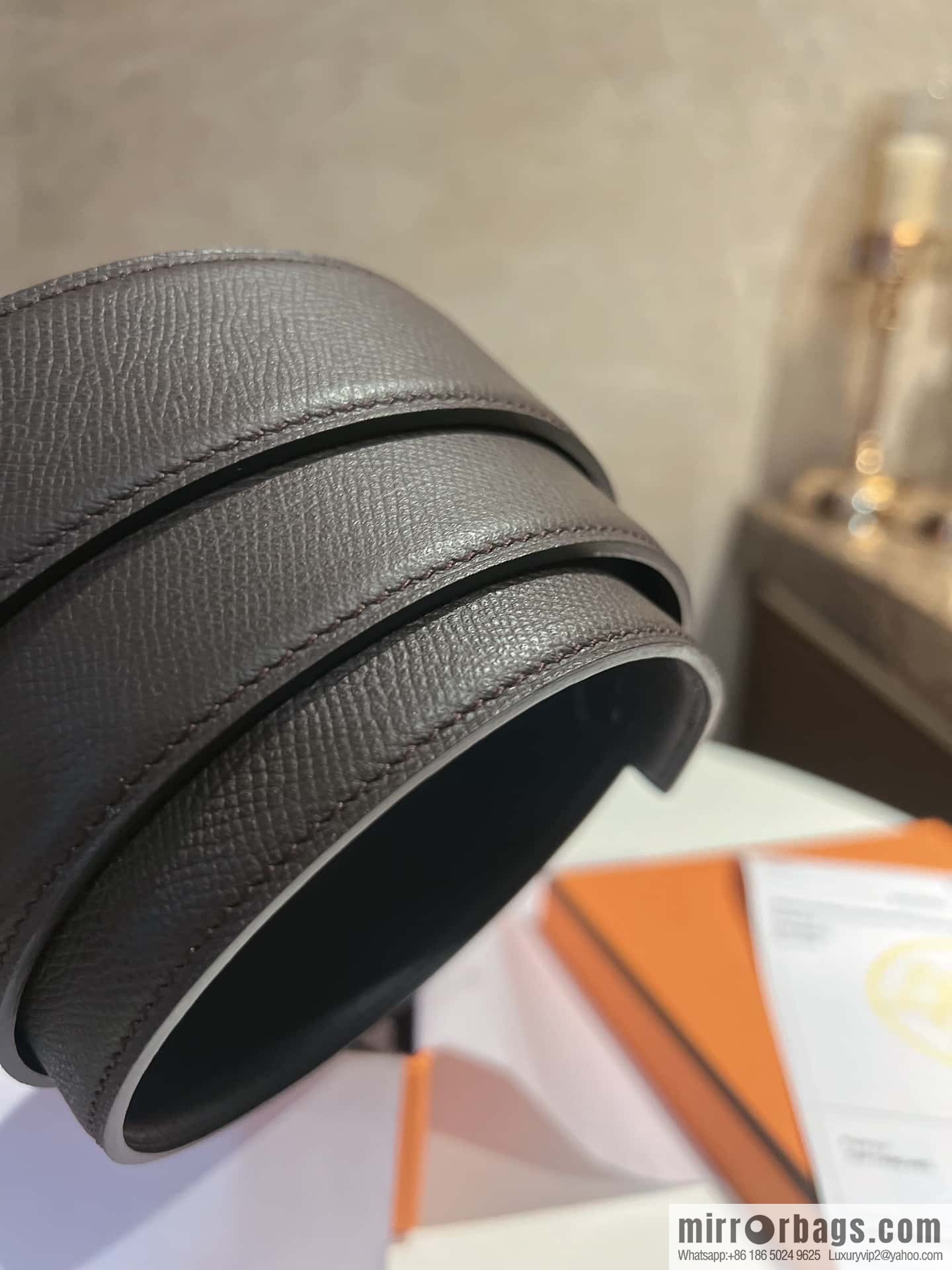 Hermes Hermes, with a selected first-layer cowhide palm print belt 3.8cm