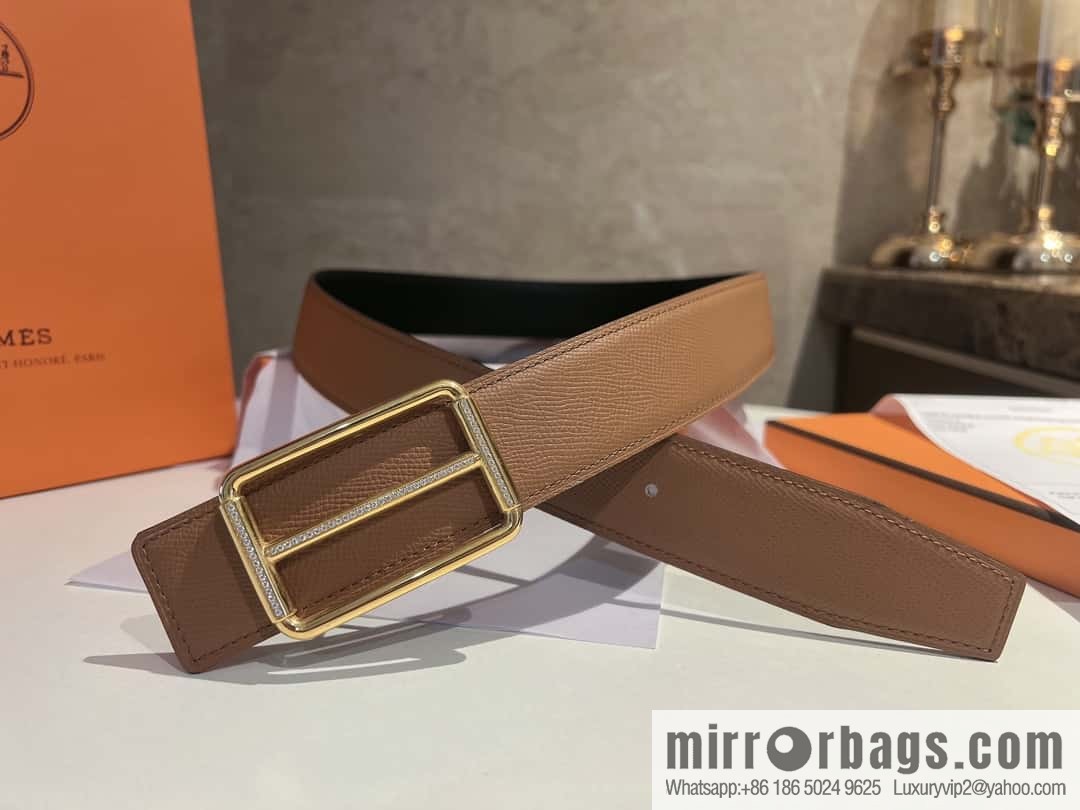 Hermes Hermes, with a selected first-layer cowhide palm print belt 3.8cm