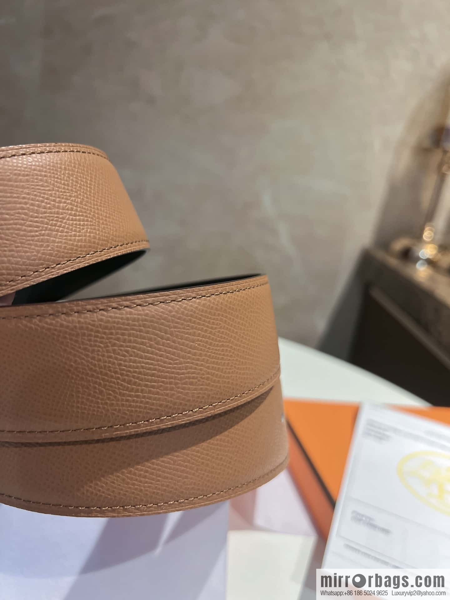 Hermes Hermes, with a selected first-layer cowhide palm print belt 3.8cm