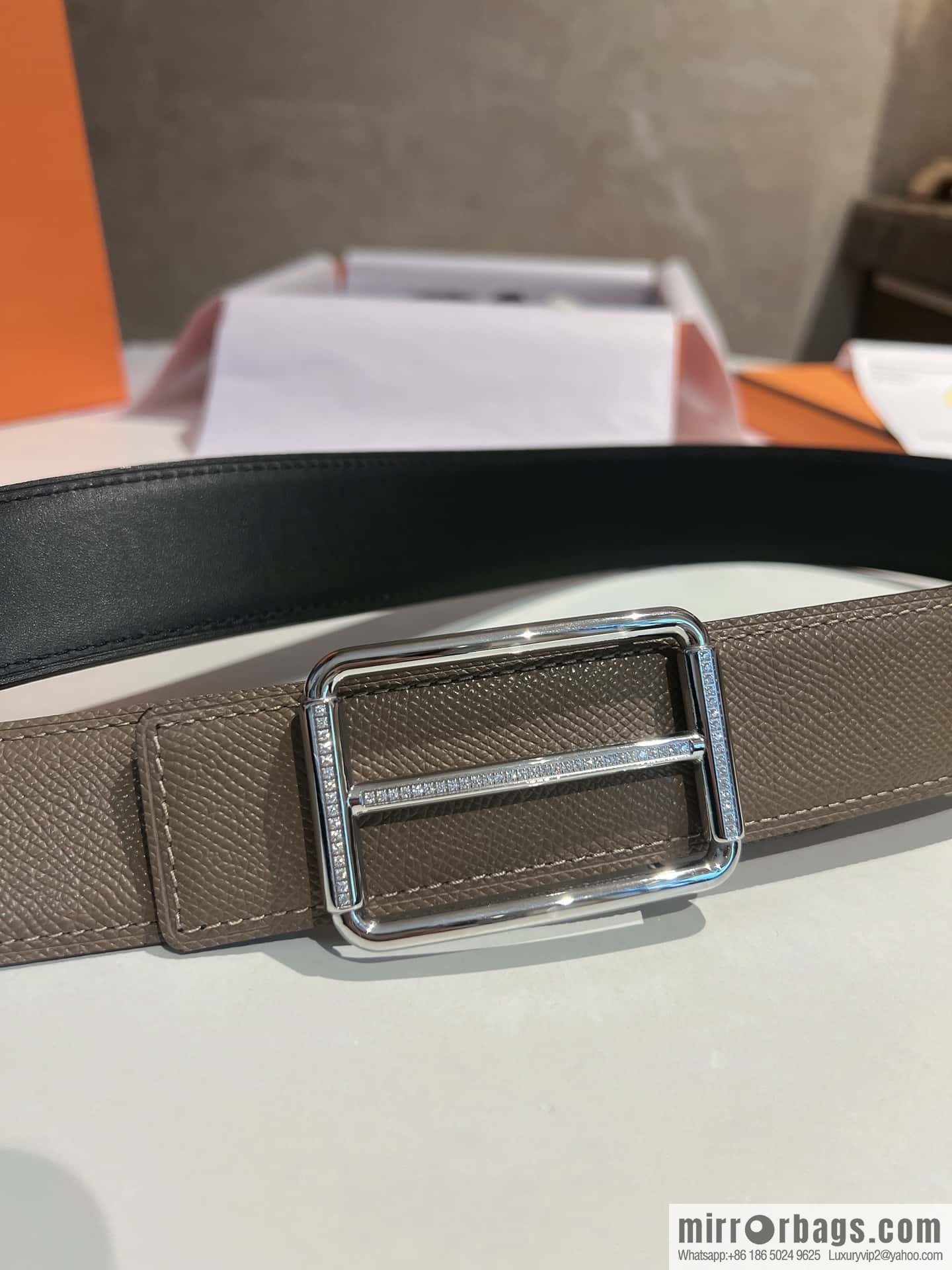 Hermes Hermes, with a selected first-layer cowhide palm print belt 3.8cm