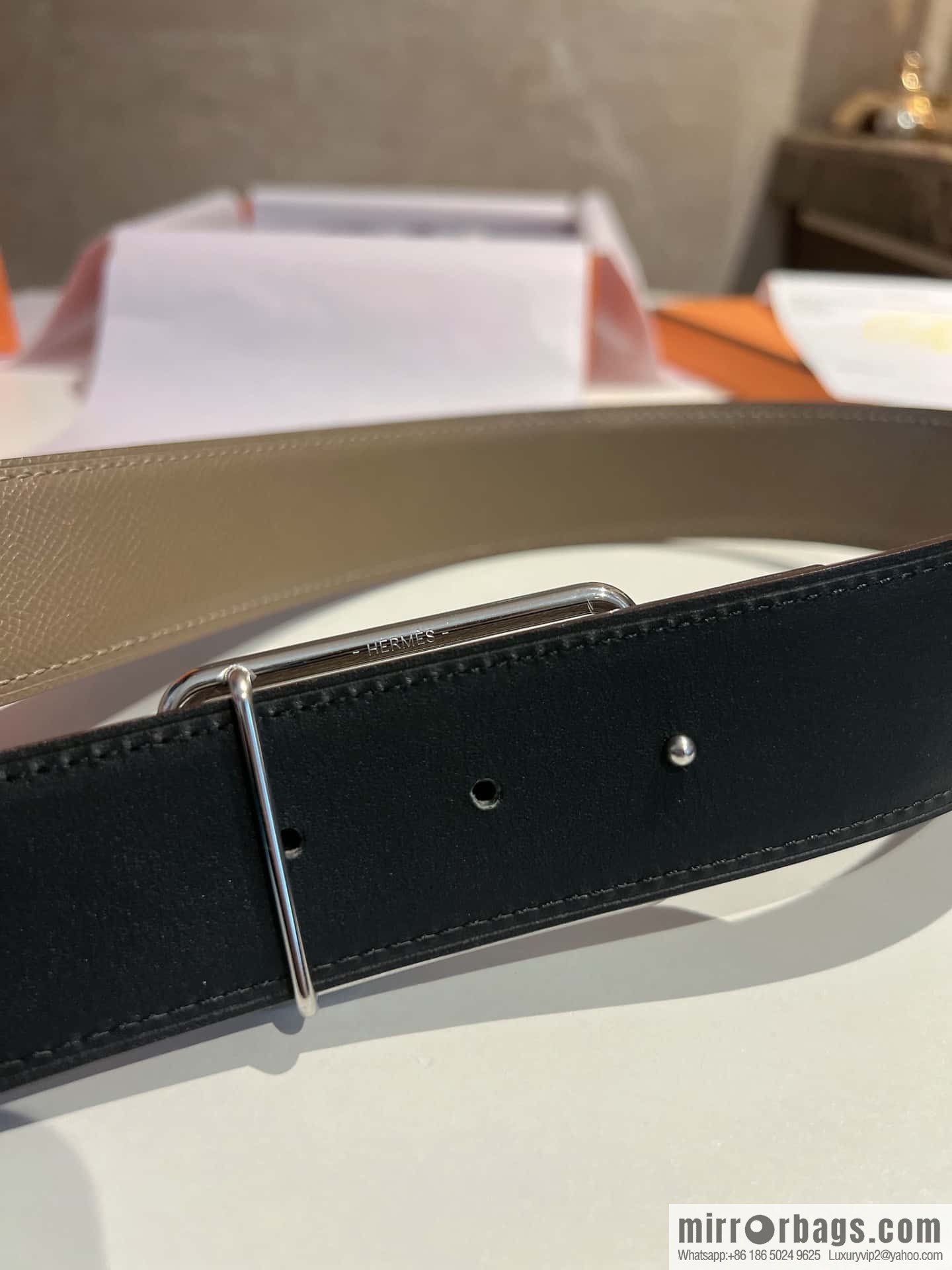 Hermes Hermes, with a selected first-layer cowhide palm print belt 3.8cm