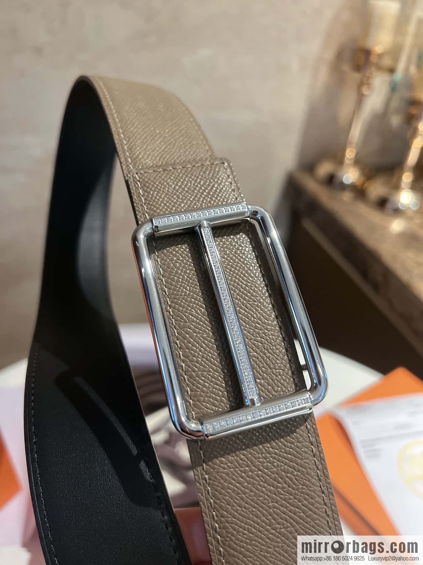 Hermes Hermes, with a selected first-layer cowhide palm print belt 3.8cm