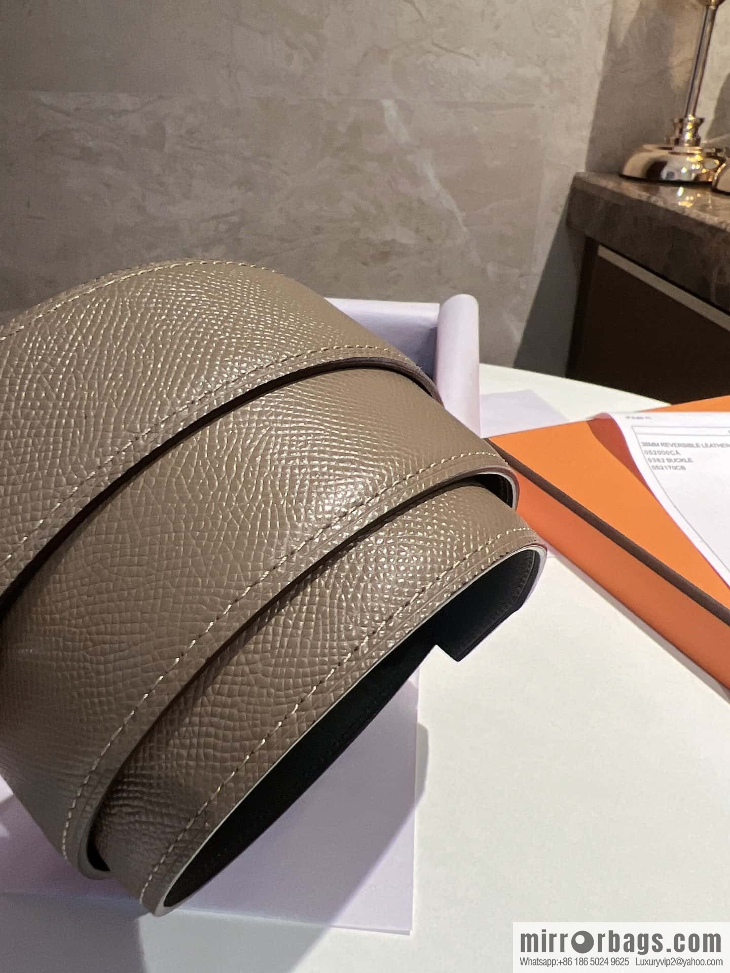 Hermes Hermes, with a selected first-layer cowhide palm print belt 3.8cm