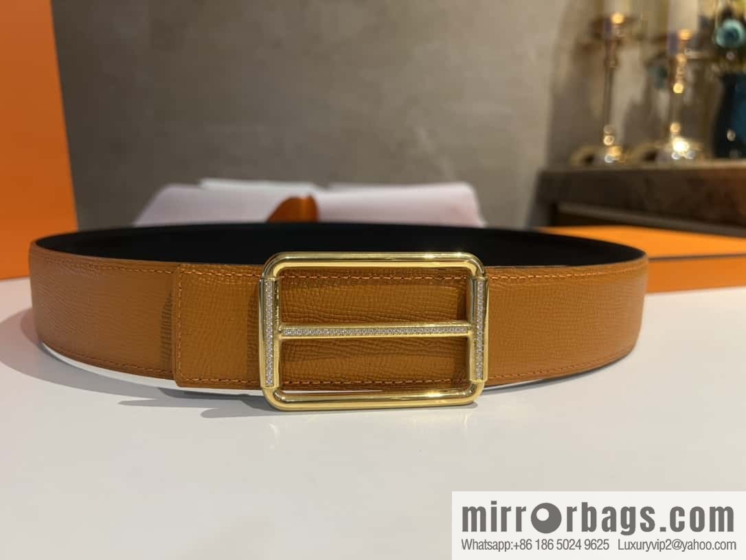 Hermes Hermes, with a selected first-layer cowhide palm print belt 3.8cm