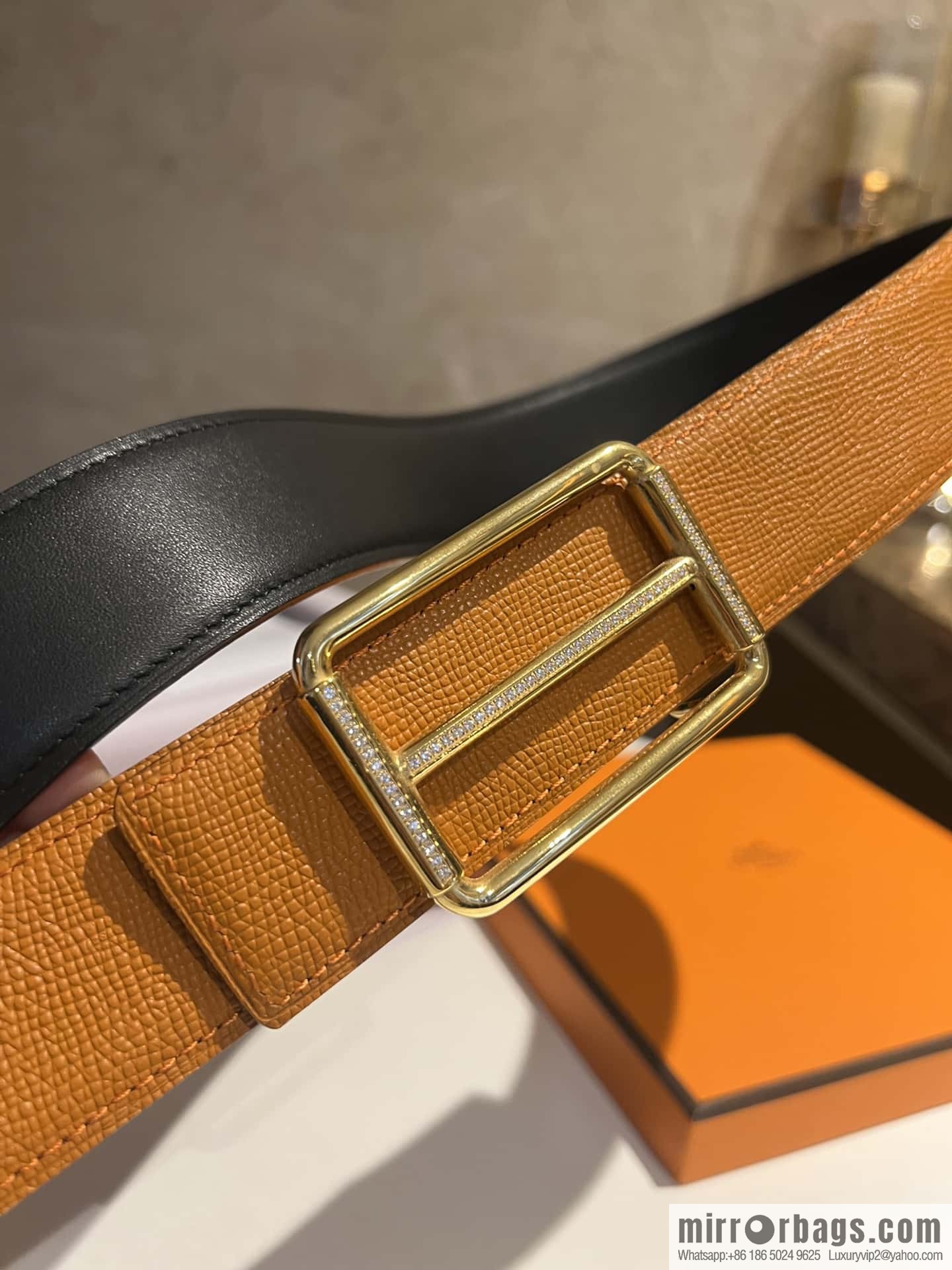 Hermes Hermes, with a selected first-layer cowhide palm print belt 3.8cm