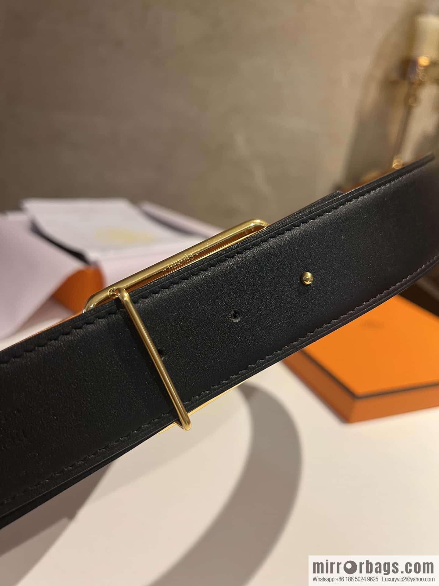 Hermes Hermes, with a selected first-layer cowhide palm print belt 3.8cm