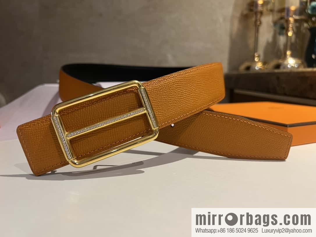 Hermes Hermes, with a selected first-layer cowhide palm print belt 3.8cm