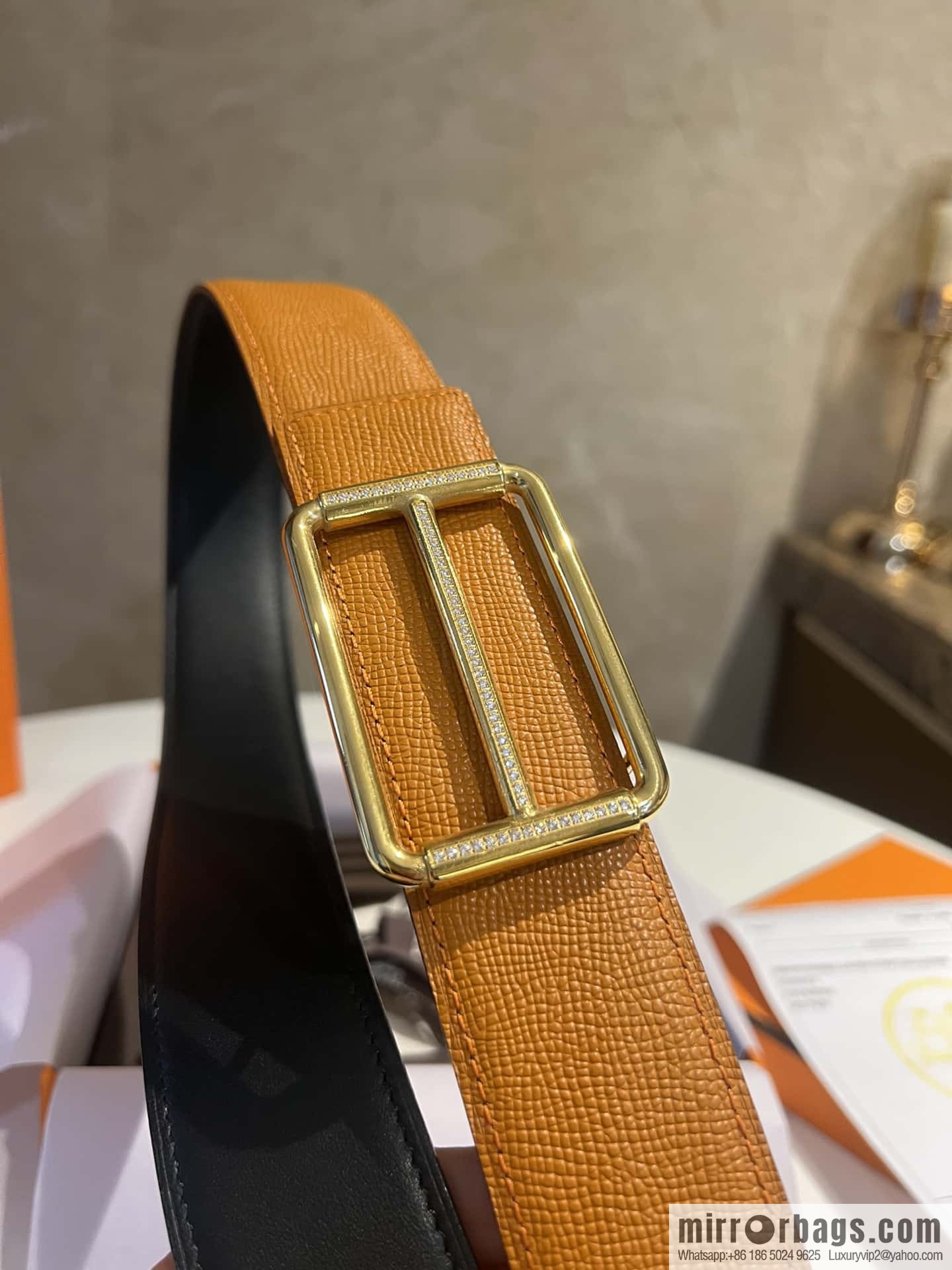 Hermes Hermes, with a selected first-layer cowhide palm print belt 3.8cm