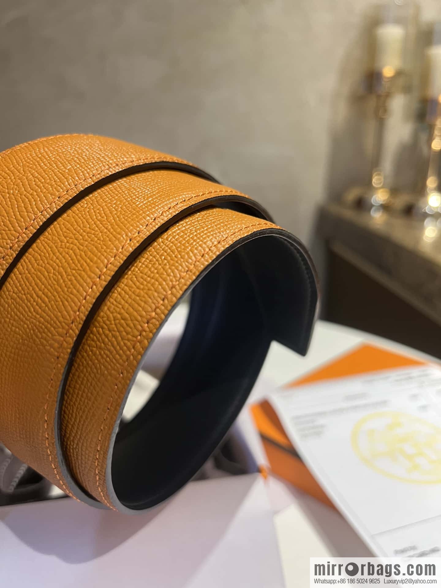 Hermes Hermes, with a selected first-layer cowhide palm print belt 3.8cm