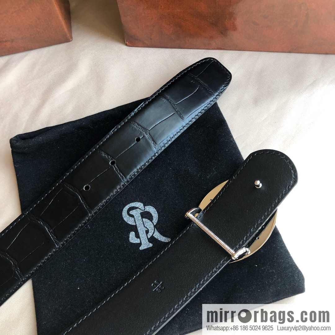 Stefano Ricci Stephen, Stainless Steel Eagle Buckle 3.8cm Alligator Belt