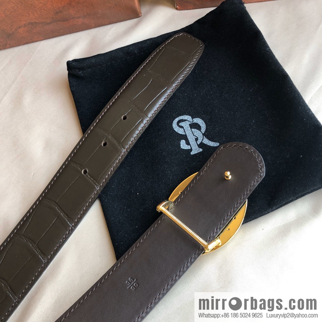 Stefano Ricci Stephen, Stainless Steel Eagle Buckle 3.8cm Alligator Belt