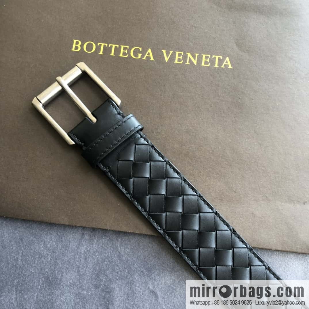Bottega Veneta Butterfly Home, Men's Handwoven First Layer Cowhide Needle Buckle Belt 3.5cm
