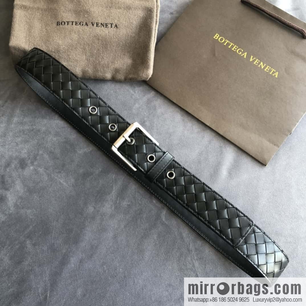 Bottega Veneta Butterfly Home, Men's Handwoven First Layer Cowhide Needle Buckle Belt 3.5cm