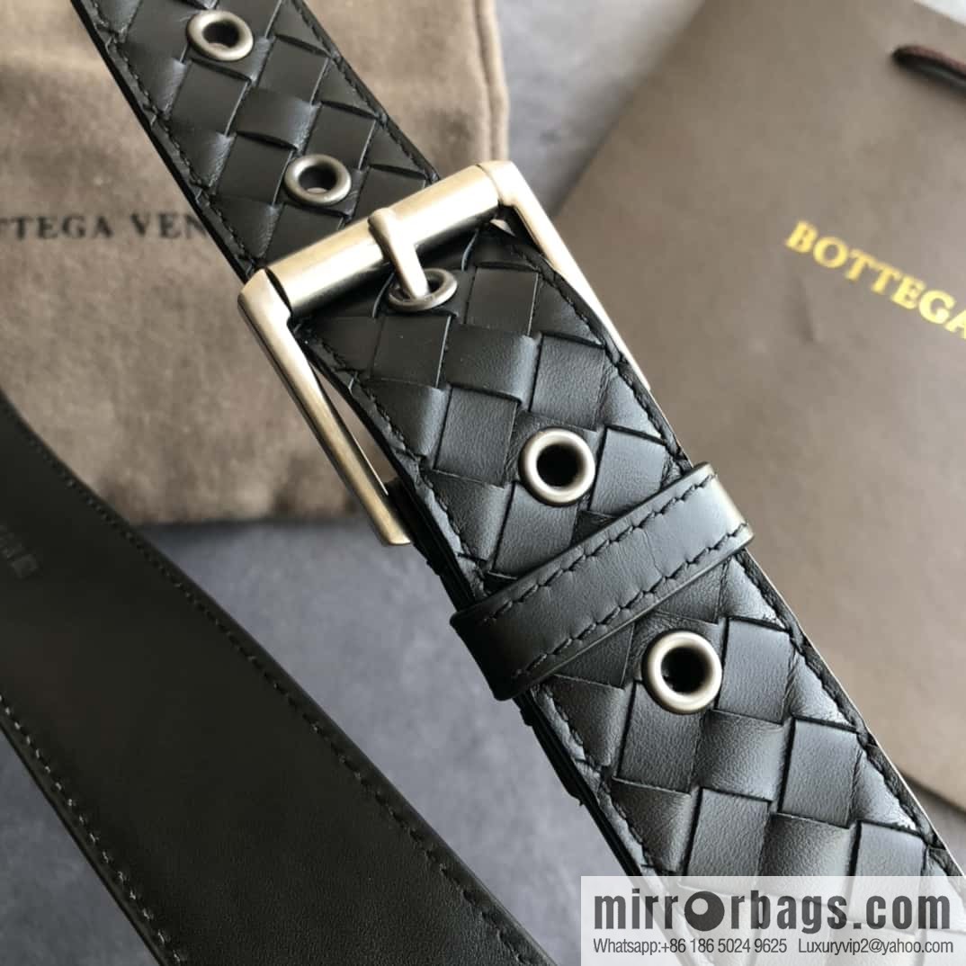 Bottega Veneta Butterfly Home, Men's Handwoven First Layer Cowhide Needle Buckle Belt 3.5cm