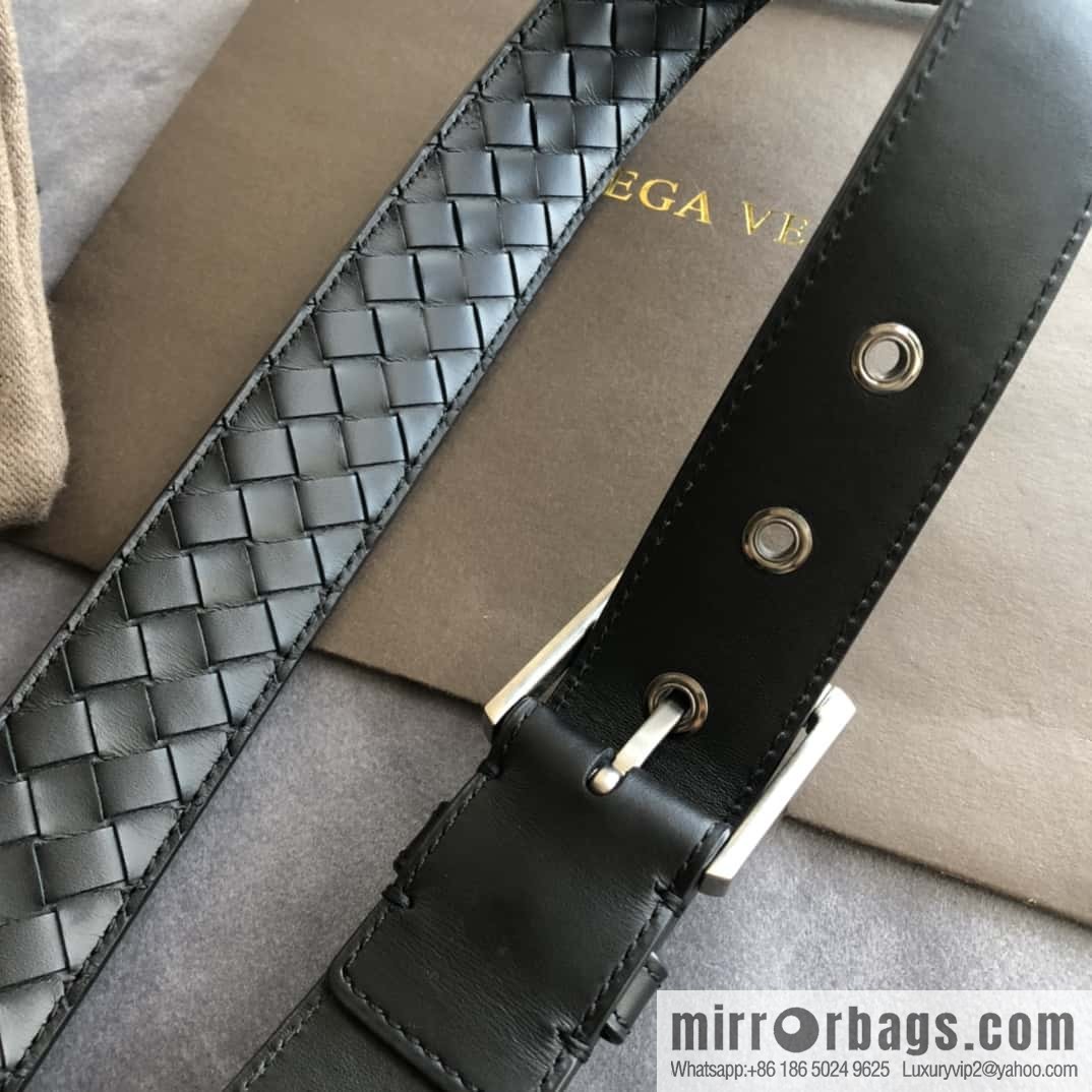 Bottega Veneta Butterfly Home, Men's Handwoven First Layer Cowhide Needle Buckle Belt 3.5cm