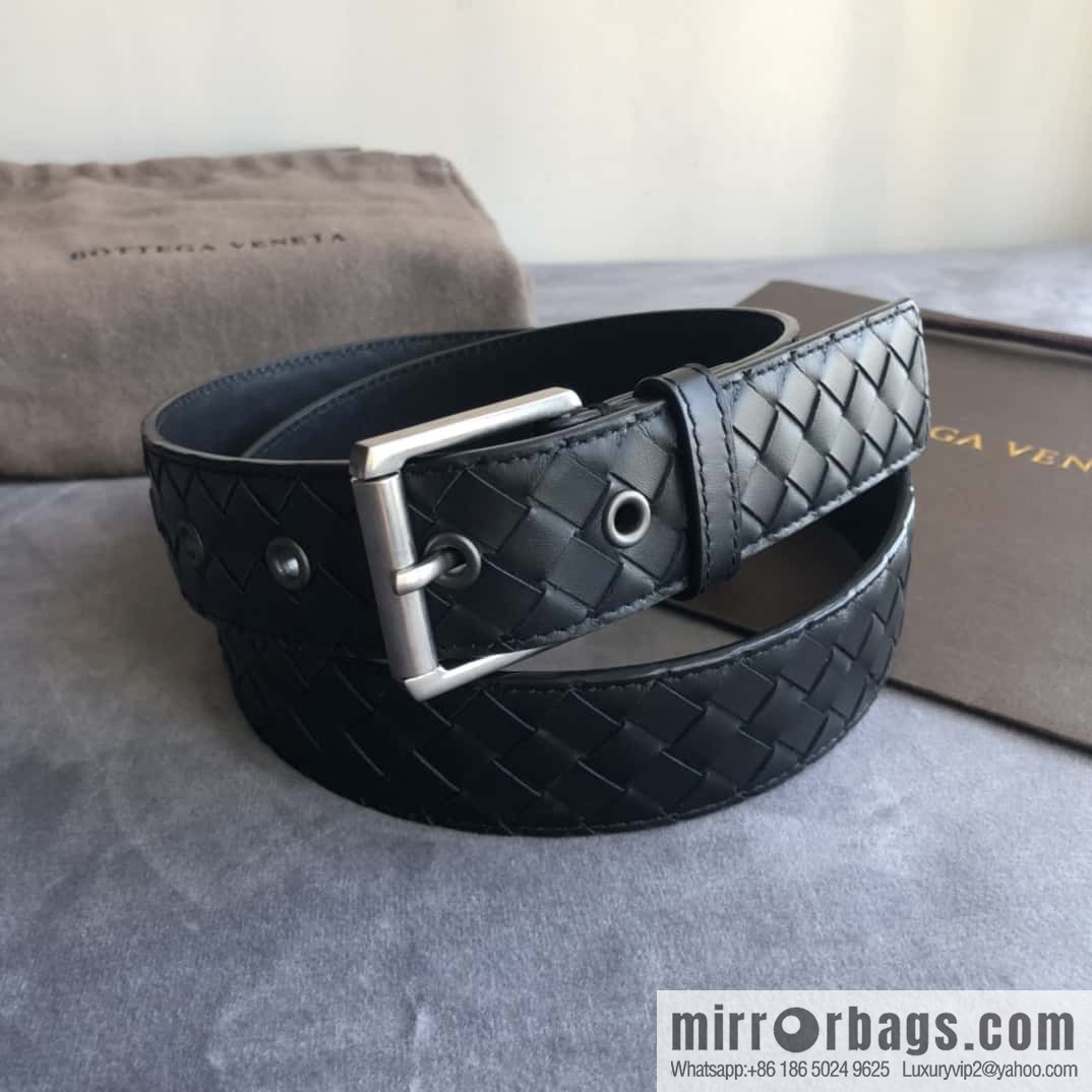 Bottega Veneta Butterfly Home, Men's Handwoven First Layer Cowhide Needle Buckle Belt 3.5cm