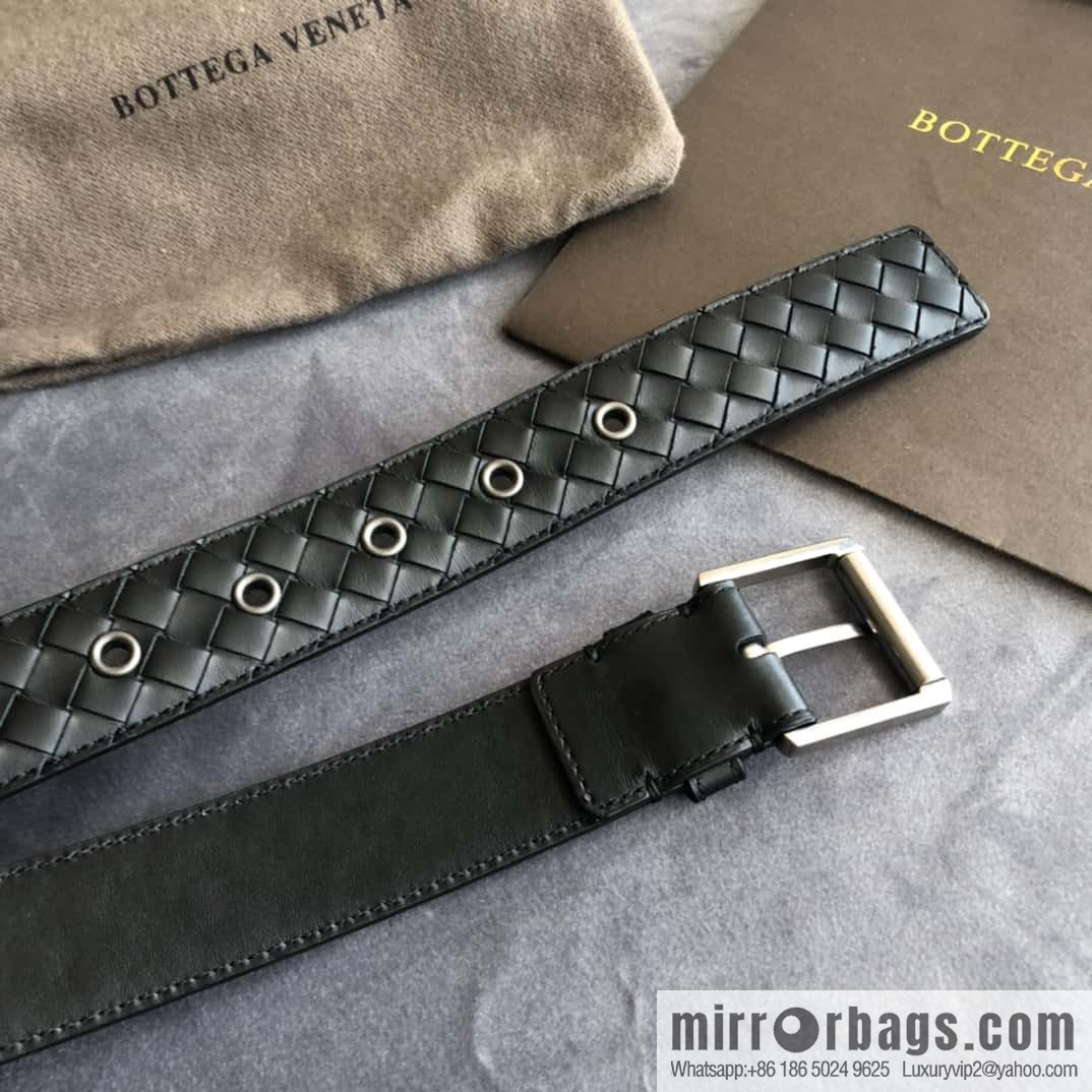 Bottega Veneta Butterfly Home, Men's Handwoven First Layer Cowhide Needle Buckle Belt 3.5cm