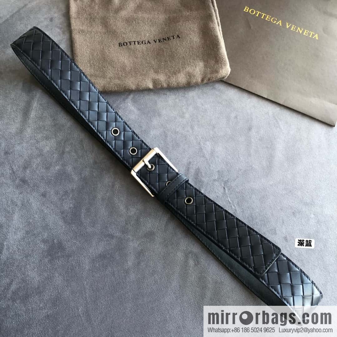 Bottega Veneta Butterfly Home, Men's Handwoven First Layer Cowhide Needle Buckle Belt 3.5cm