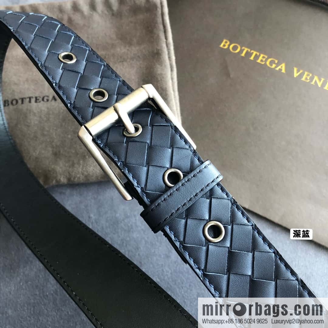 Bottega Veneta Butterfly Home, Men's Handwoven First Layer Cowhide Needle Buckle Belt 3.5cm