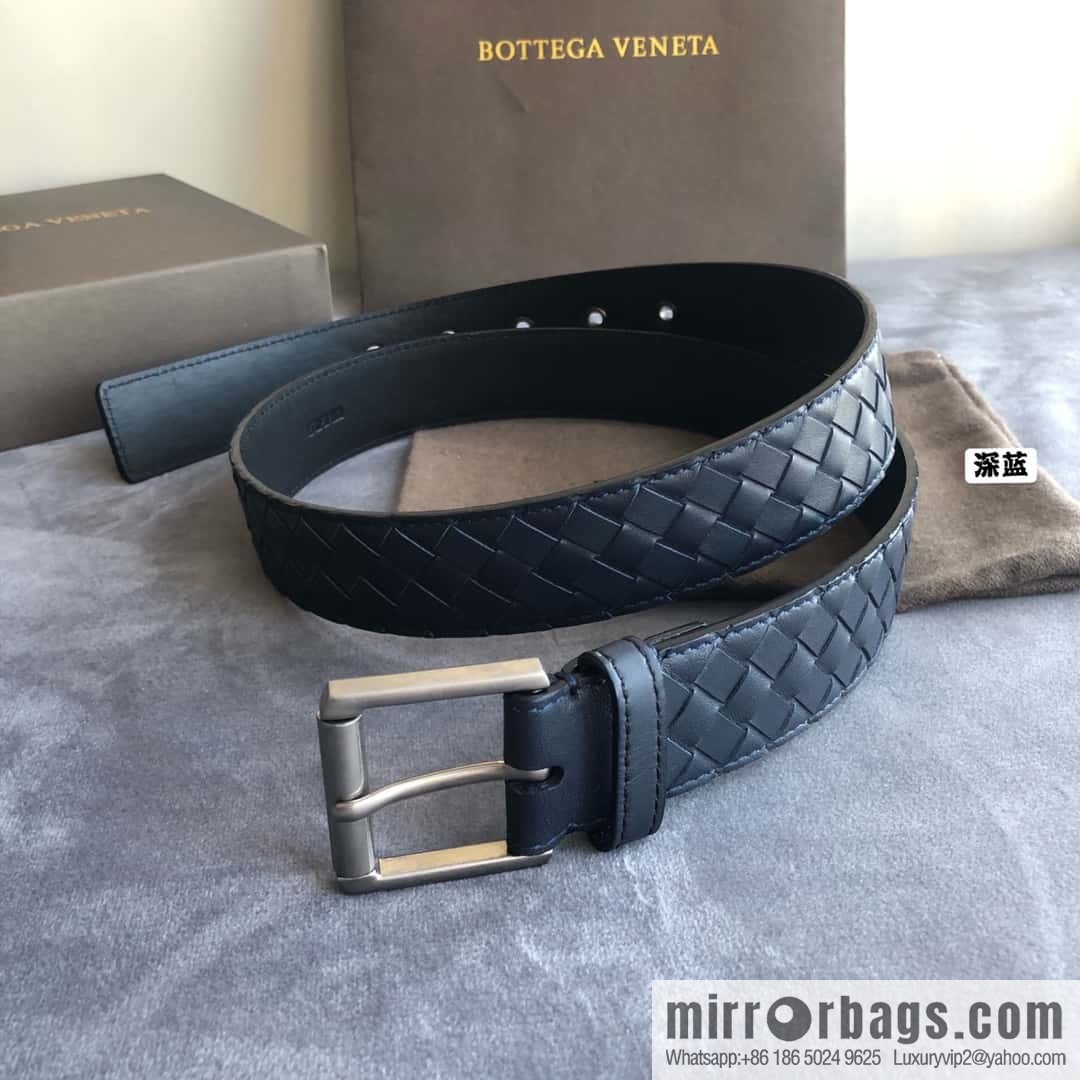 Bottega Veneta Butterfly Home, Men's Handwoven First Layer Cowhide Needle Buckle Belt 3.5cm