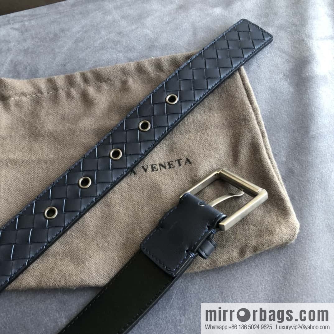 Bottega Veneta Butterfly Home, Men's Handwoven First Layer Cowhide Needle Buckle Belt 3.5cm
