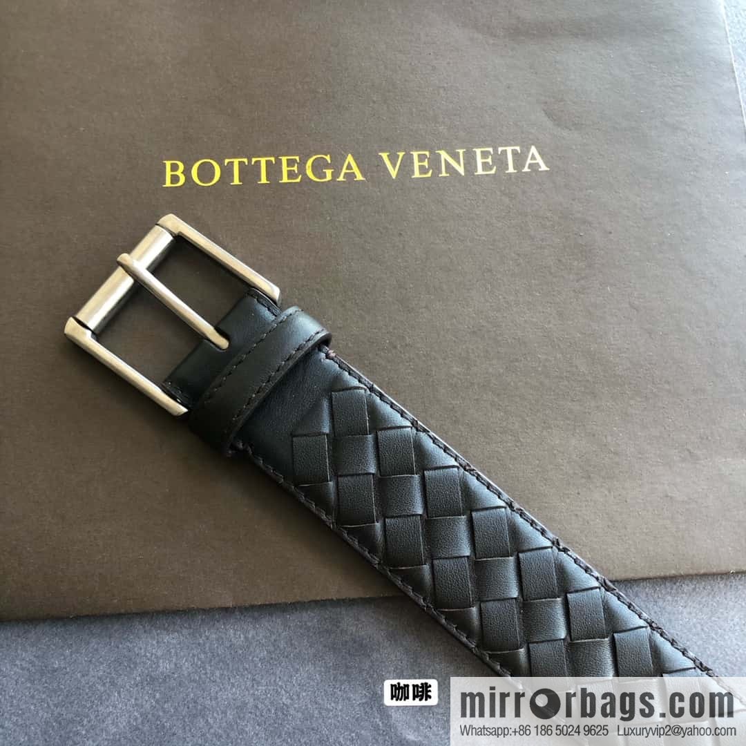 Bottega Veneta Butterfly Home, Men's Handwoven First Layer Cowhide Needle Buckle Belt 3.5cm
