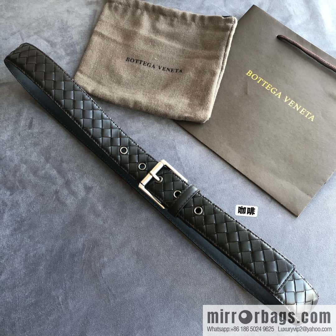 Bottega Veneta Butterfly Home, Men's Handwoven First Layer Cowhide Needle Buckle Belt 3.5cm