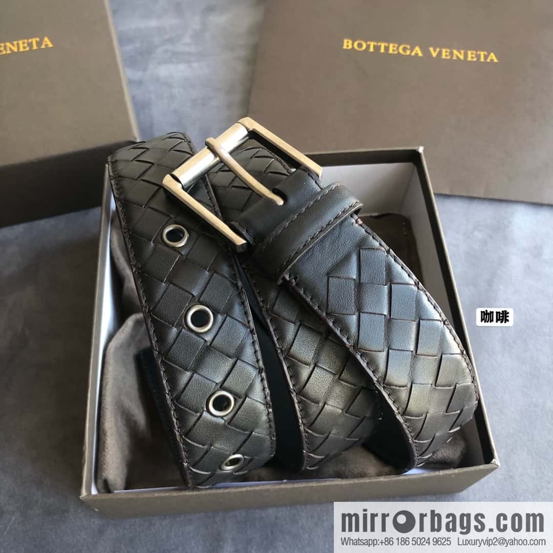 Bottega Veneta Butterfly Home, Men's Handwoven First Layer Cowhide Needle Buckle Belt 3.5cm