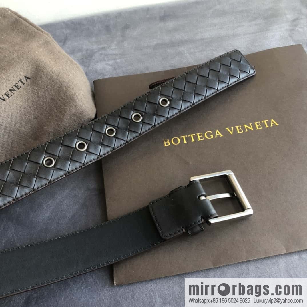Bottega Veneta Butterfly Home, Men's Handwoven First Layer Cowhide Needle Buckle Belt 3.5cm