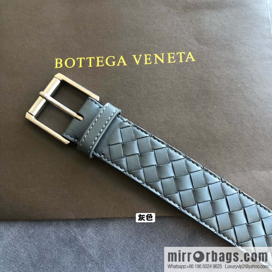 Bottega Veneta Butterfly Home, Men's Handwoven First Layer Cowhide Needle Buckle Belt 3.5cm