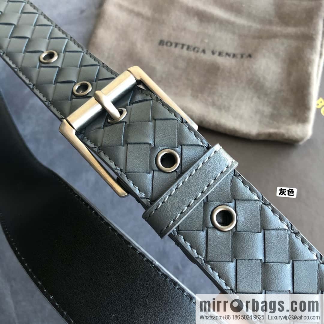 Bottega Veneta Butterfly Home, Men's Handwoven First Layer Cowhide Needle Buckle Belt 3.5cm