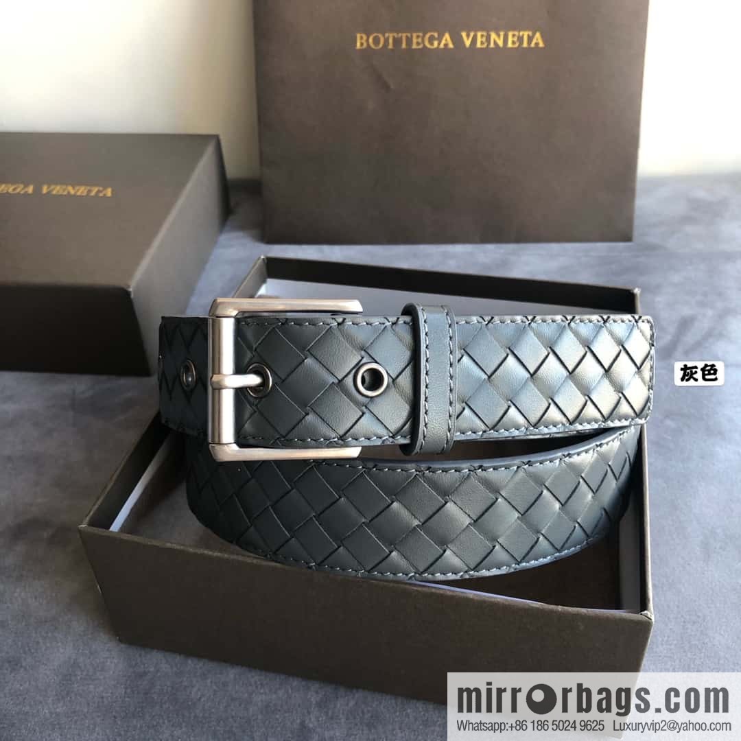 Bottega Veneta Butterfly Home, Men's Handwoven First Layer Cowhide Needle Buckle Belt 3.5cm