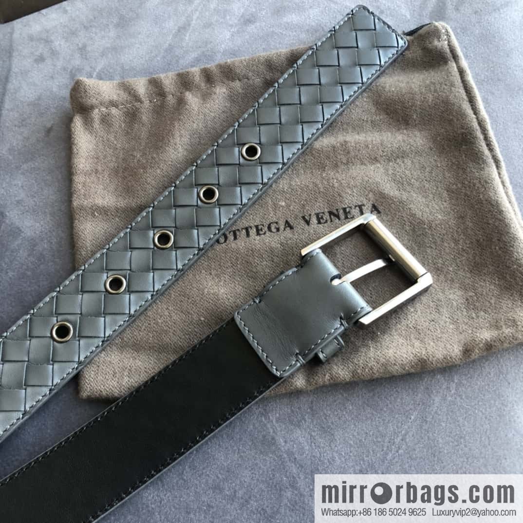 Bottega Veneta Butterfly Home, Men's Handwoven First Layer Cowhide Needle Buckle Belt 3.5cm