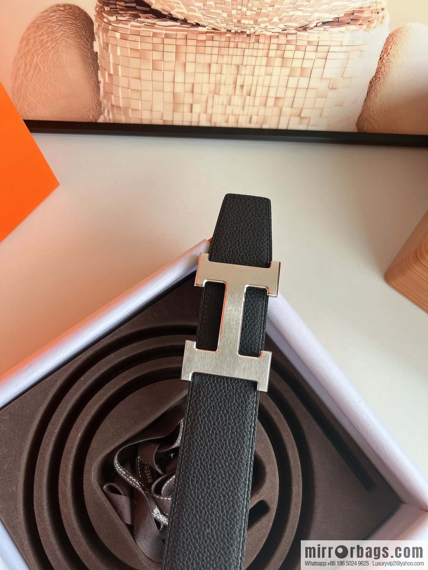 Hermes Togo Leather Double Sided Leather 38mm Belt