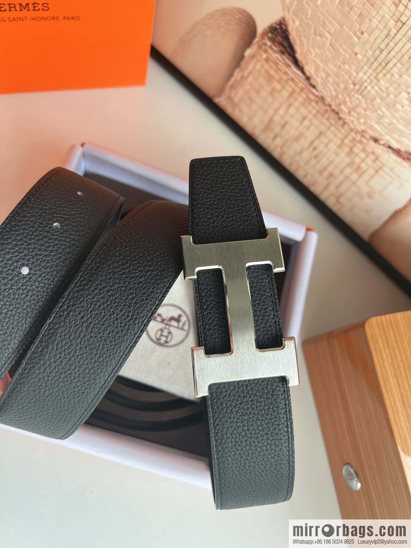 Hermes Togo Leather Double Sided Leather 38mm Belt