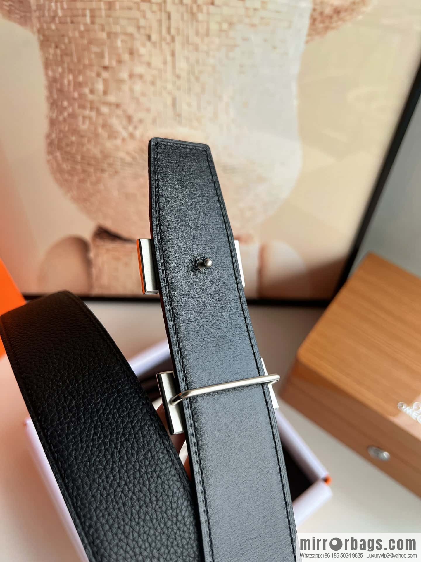 Hermes Togo Leather Double Sided Leather 38mm Belt
