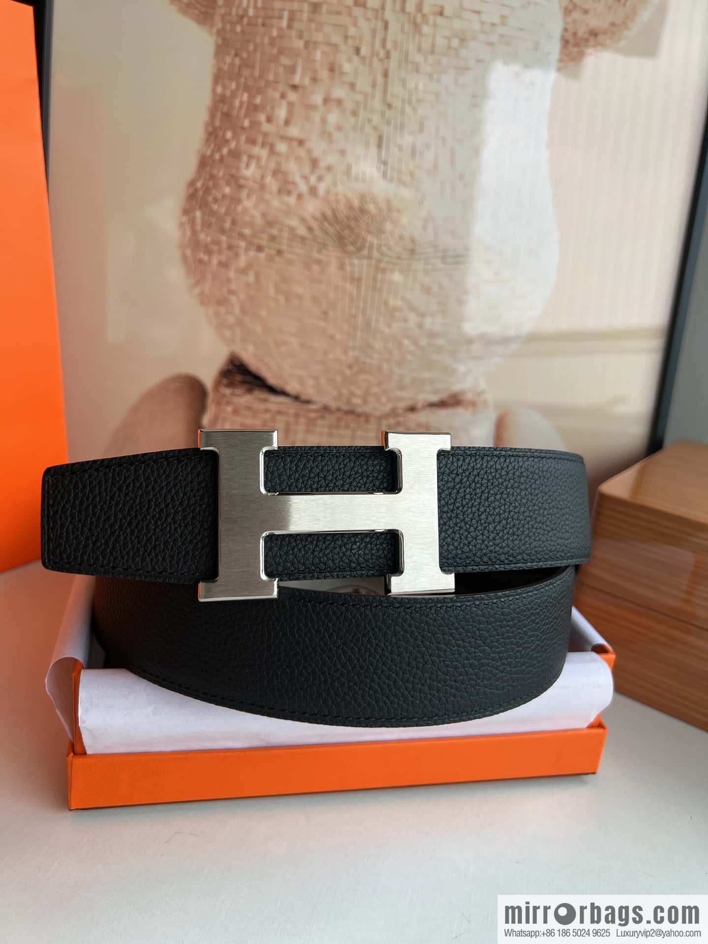 Hermes Togo Leather Double Sided Leather 38mm Belt