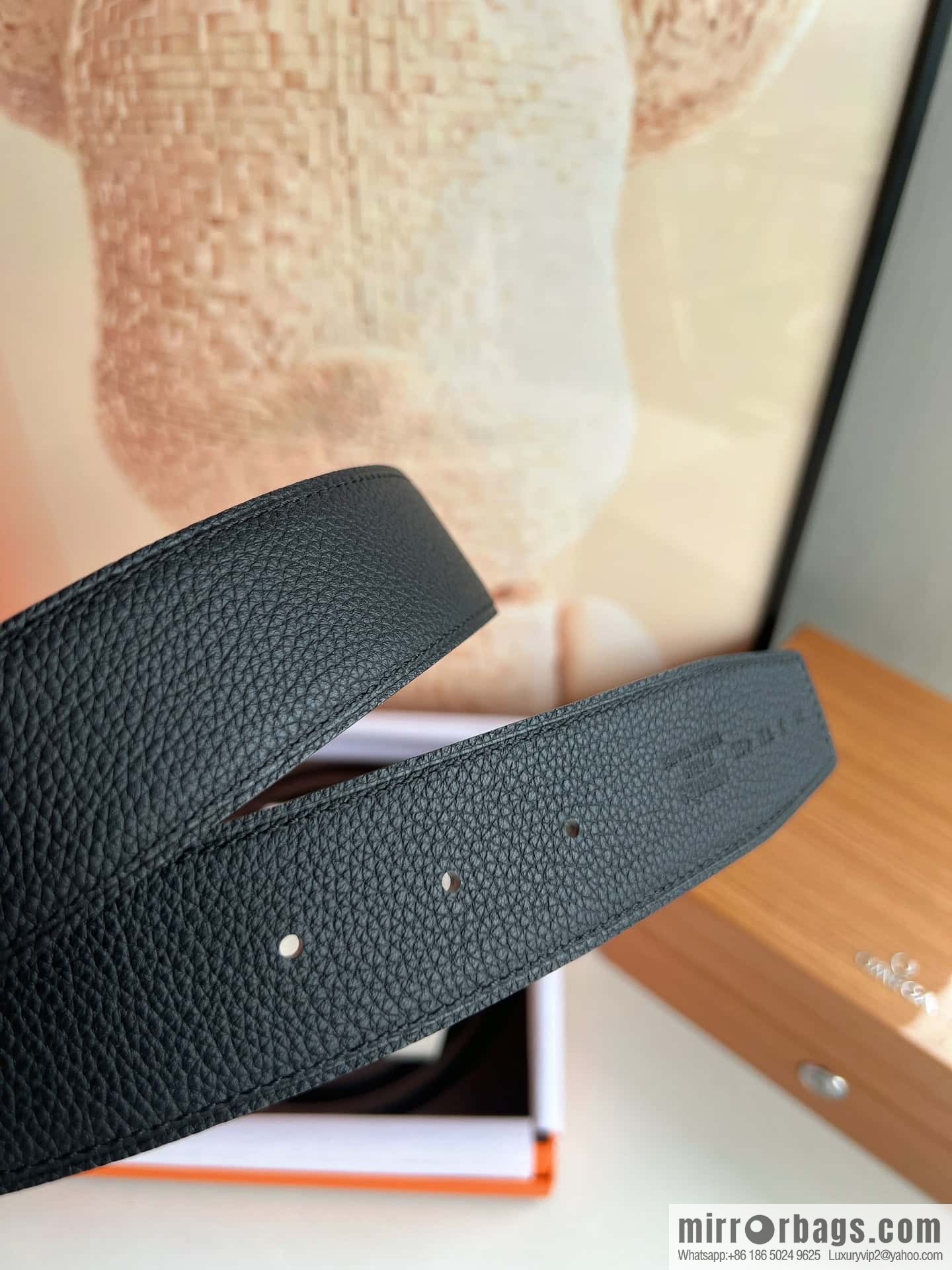 Hermes Togo Leather Double Sided Leather 38mm Belt