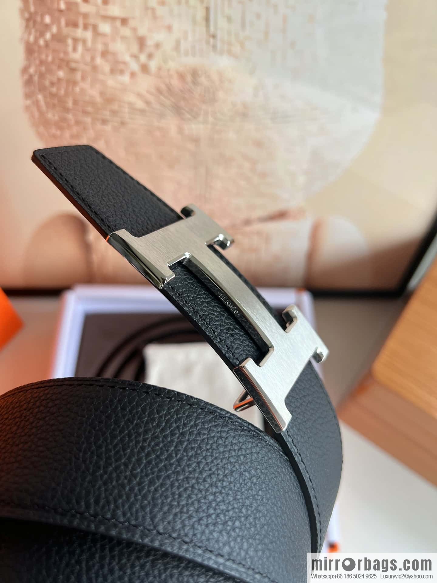 Hermes Togo Leather Double Sided Leather 38mm Belt