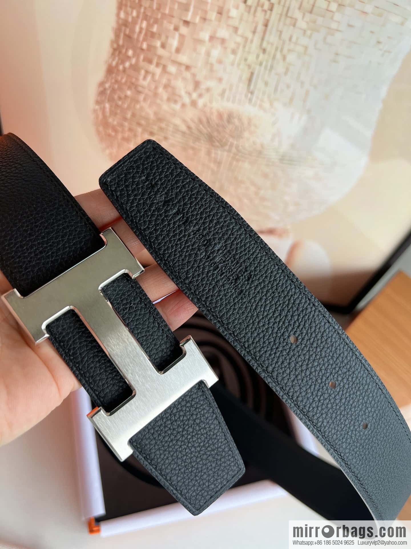 Hermes Togo Leather Double Sided Leather 38mm Belt