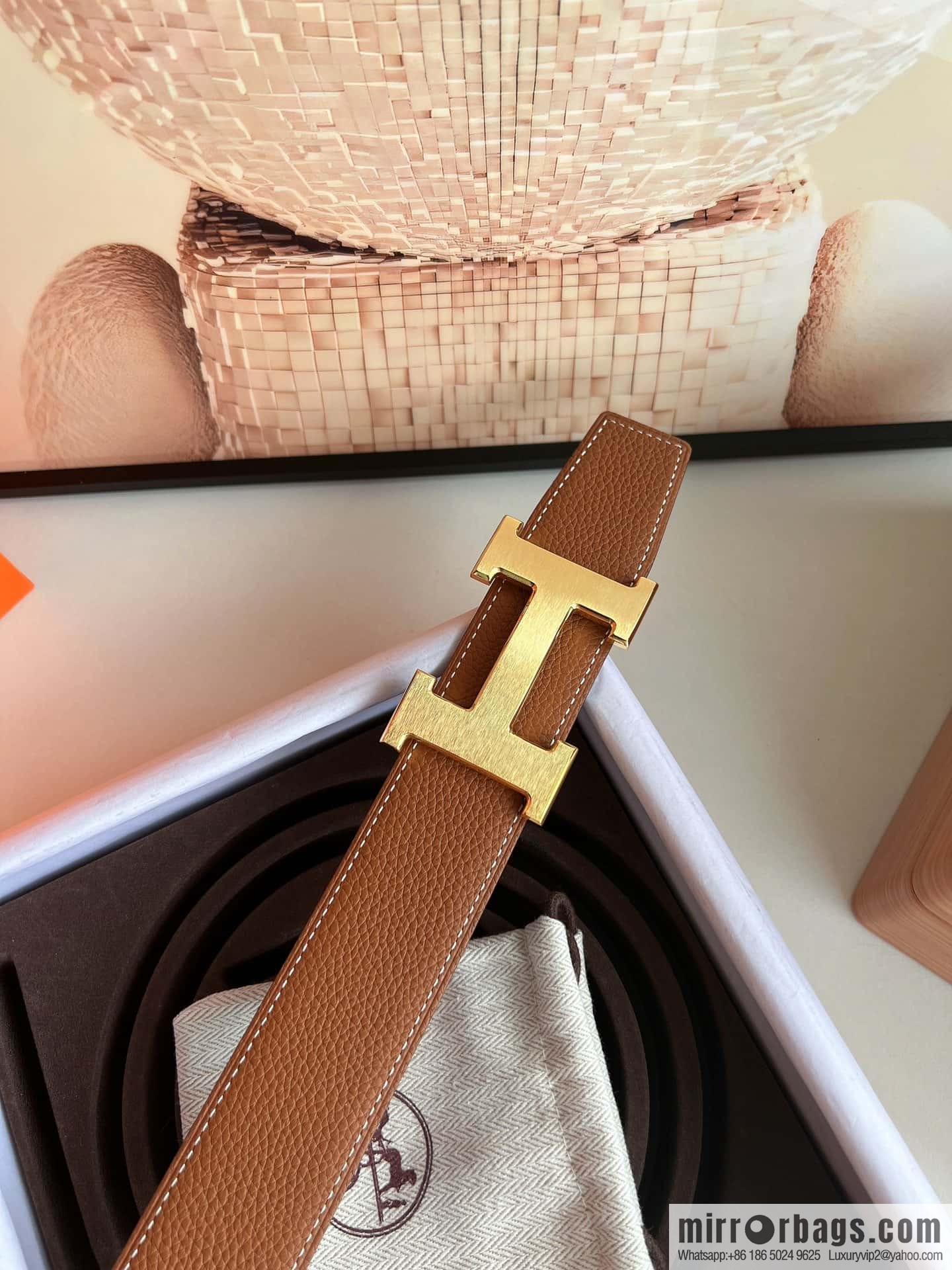 Hermes Togo Leather Double Sided Leather 38mm Belt